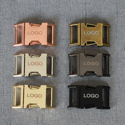 10 Pcs/Pack LOGO 15mm 20mm 25mm 32mm Metal Belt Buckle Side Release Buckle for DIY Bag Paracord Buckles Bracelet Trinket
