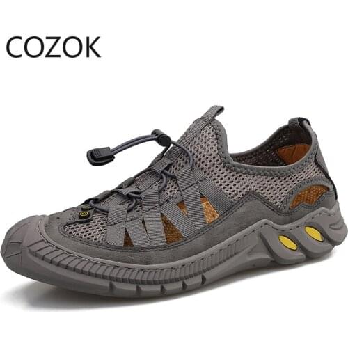 High Quality Men Sandals Summer Comfortable Soft Mens Shoes Outdoor Handmade Casual Beach Sandals Wading Sneakers Size 38-46