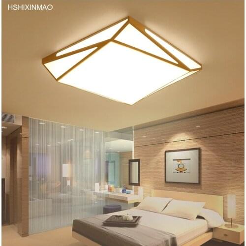 New square simple modern atmosphere LED ceiling lamp living room bedroom romantic study creative geometry Ceiling lights