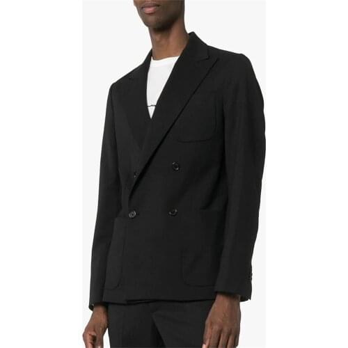 Mens new menswear can be customized new mens simple classic fashion casual suit double-breasted splicing pouch suit jacket