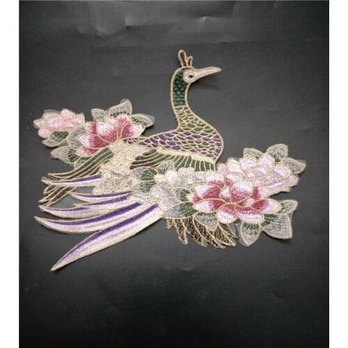 Peacookflower Embroidered applique parche patches for clothes apliques de roupa sticker parches bordados para ropa