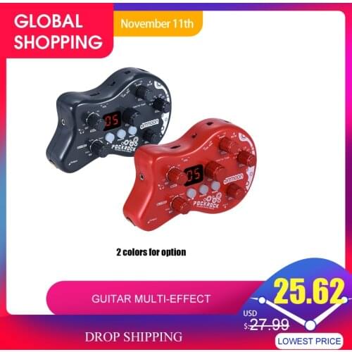 Ammoon PockRock Portable Guitar Multi-Effect Processor Pedal Two-Color Guitar Pedal Electric Guitar Accessories