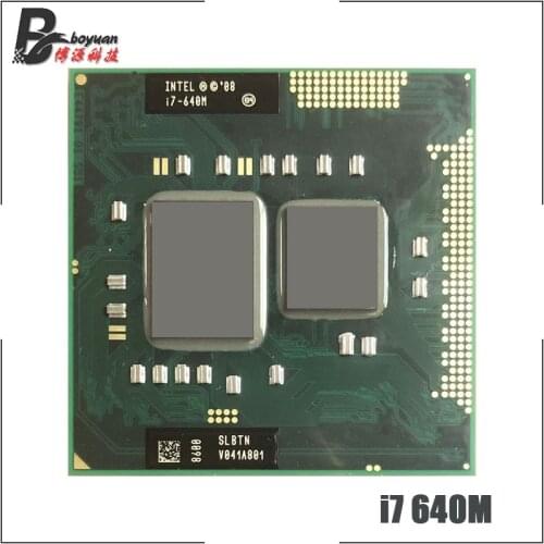 Intel Core i7-640M i7 640M SLBTN 2.8 GHz Dual-Core Quad-Thread CPU Processor 4W 35W Socket G1 / rPGA988A