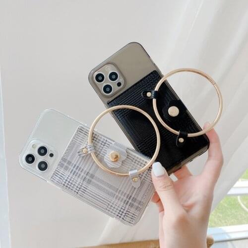 Iron Ring Card Holder Hand Bags Soft Gel Silicone Shockproof Phone Cases For Xiaomi 9 10 10Pro 11 Redmi9 K40 Back Cover