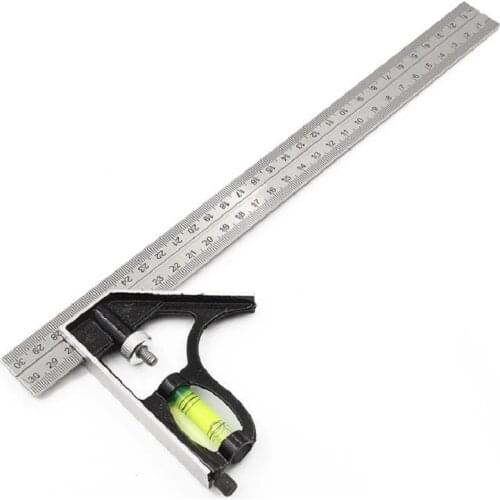 New Dropship 300mm(12") Adjustable Engineers Combination Try Square Set Right Angle Ruler