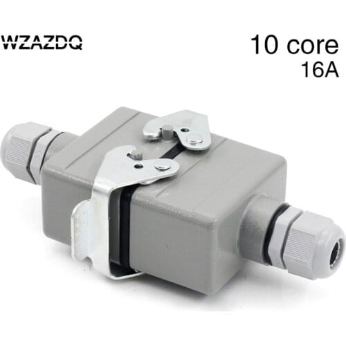 Rectangular heavy duty connector for docking 10 core 16A waterproof socket connector for aerospace industry