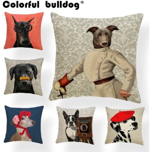 Luxury Dog Pillows Nordic Pug Basset Goldendoodle Cavalier King Charles Spaniel 45X45Cm Linen Decoration Sofa Cushion Covers