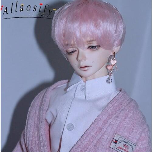 Allaosify Bjd Doll 1/3 1/4 1/6 Male Baby Short Hair Micro-Curly Male God Hair Wig