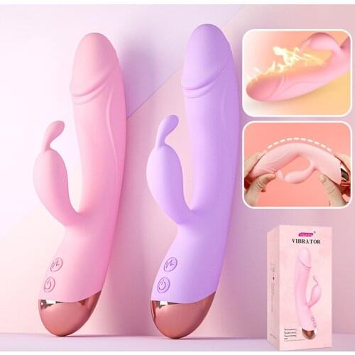 Silicone Heat Dildo Rabbit Vibrator Woman G Spot Vibrators for Women Clitoris Stimulator Female Masturbator Sex Toys for Adults
