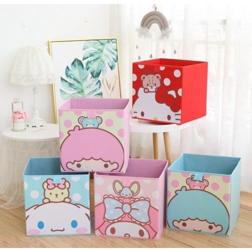 Foldable Toy Storage Bins Square Cartoon Animal Nonwovens Storage Box Eco-Friendly Fabric Storage Cubes Organizer for Bedroom