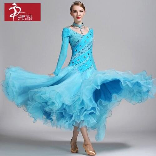 Rhinestones standard ballroom dress standard dance dresses flamenco dress dance wear spanish costume ballroom waltz dress