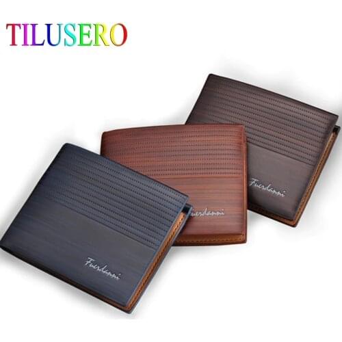 Top 2020 Vintage Men Leather Brand Luxury Wallet Short Slim Male Purses Money Clip Credit Card Dollar Price Portomonee Carteria