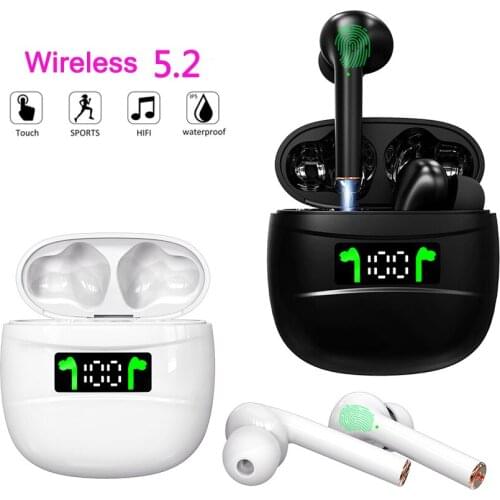 TWS Wireless Earphones Bluetooth-compatible 5.0 Headphones IPX7 Waterproof Earbuds LED Display HD Stereo Mic for Xiaomi iPhone