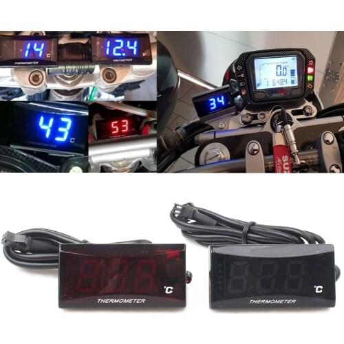 DC 12V Universal Motorcycle Digital Water Temperature Gauge Meter Thermometer For Racing Scooter