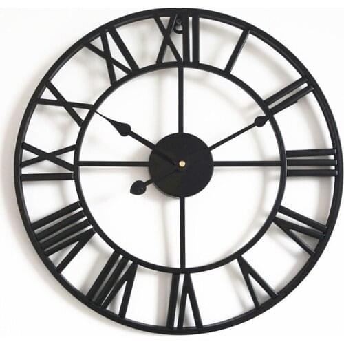 Retro Iron Creative Mute Modern Design Large Wall Clock Silent Clocks for Home Kitchen Living Room Decor Battery Operated
