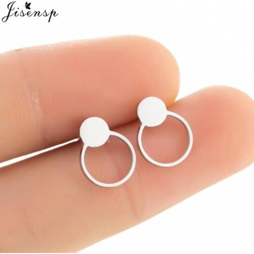 Korean Statement Double Round Earrings for Women Geometric Metal Circle Earring Brincos 2020 Stainless Steel Jewelry Accessories