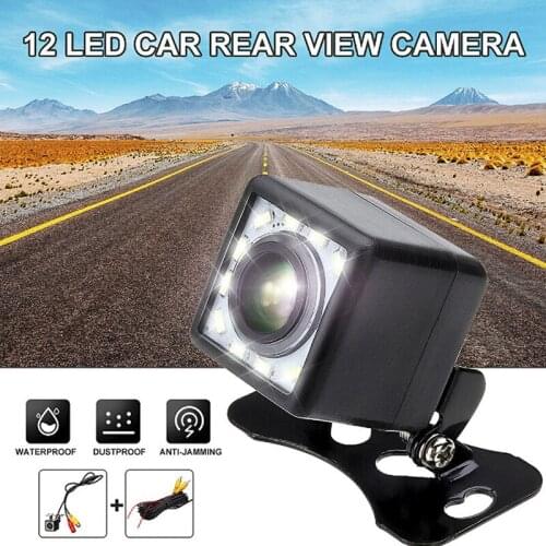 1pc 12 LED Night Vision Car Rear View Camera Wide Angle HD Universal Auto Parking Reverse Backup Camera