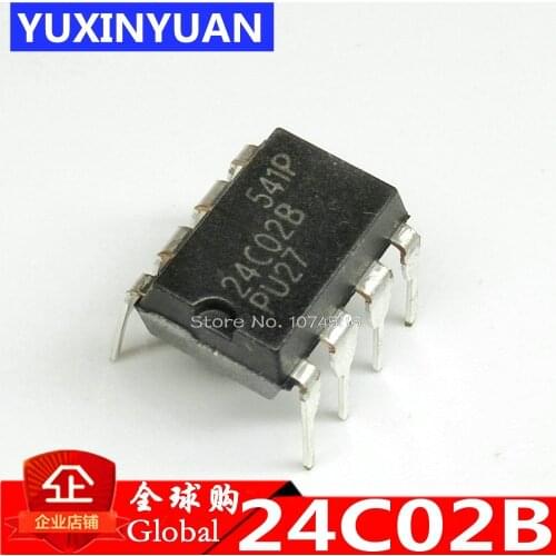 AT24C02 AT24C02B AT24C02BPU27 24C02N DIP-8 EEPROM Memory IC 10pcs/lot