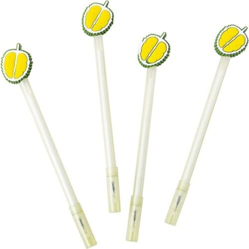 4pc Creative Durian Gel Pen Cartoon Black Ink Pen Promotional Stationery High Quality Office Signing Pen School Supplies