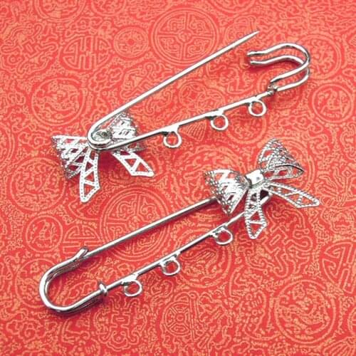 50pcs Brass Metal Safety Brooch Pin Kilt Pins Needles Findings Accessories for Brooches Jewelry Making Silver color