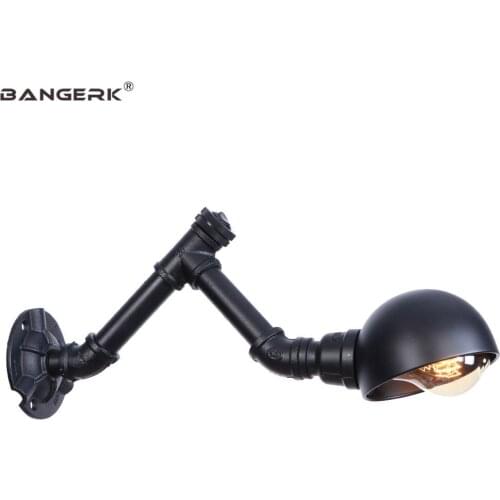 American Loft Decor LED Wall Light Water Pipe Wall Lamps Retro Iron Black E27 Edison Lights Wall Sconce Home Lighting Wandlamp