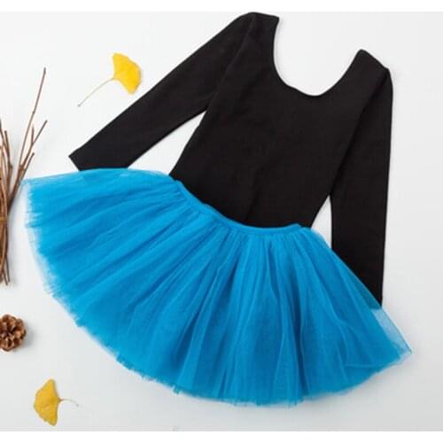 Girls Ballet Dress Toddler Long Sleeve Gymnastic Leotard Clothing Dance Wear with Chiffon Skirt Ballerina Kids