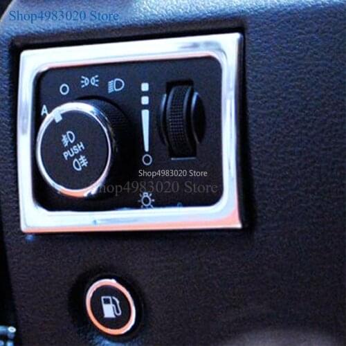 Free Shipping ABS chrome Inner Headlights Adjust Panel Interior Mouldings Kits Silver For Jeep Grand Cherokee 2014 2015