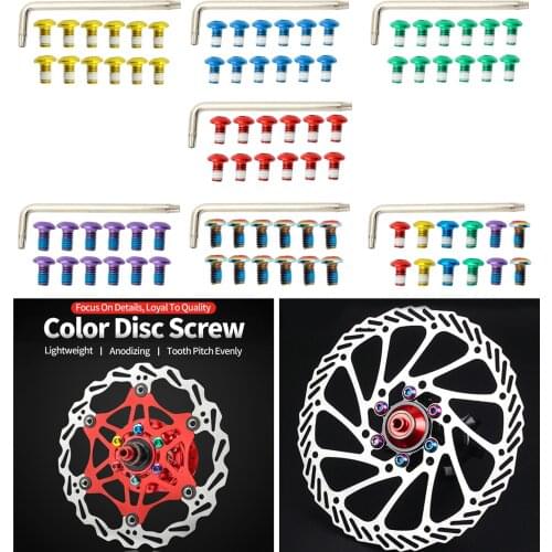 12pcs Bike Disc Brake Rotor Bolts, M5x10mm Bicycle Rotors T25 Screw for MTB,Road Mountain Bike Brake Repairing