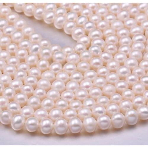 Natural Freshwater Pearl Beads High Quality Round Spherical White for DIY Elegant Necklace Bracelet Jewelry Making 6-7mm