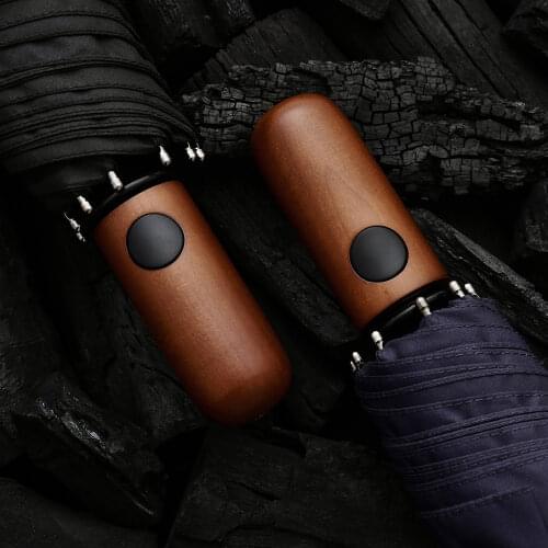 Designer Brand Automatic Umbrella Men Women Large Golf Travel Folding Umbrella Wooden Handle Summer Outdoor Umbrellas Rain 8K