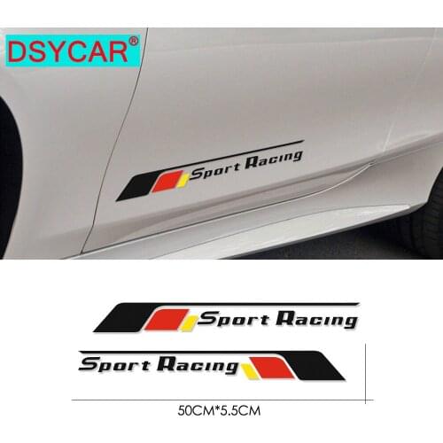DSYCAR 1Pair Fashion Sports Racing Stickers and Decals for Truck Auto Car Body Door Stickers for Benz Mercedes General Models