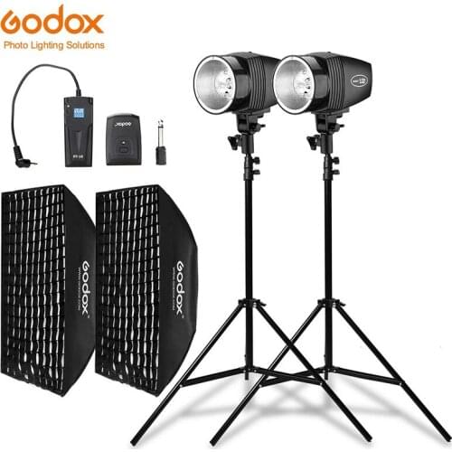 Godox 2x K-150A 300Ws Strobe Studio Flash Light Kit + 2x 50x70cm Honeycomb Grid Softbox + RT-16 Trigger + 2x 190cm Light Stand