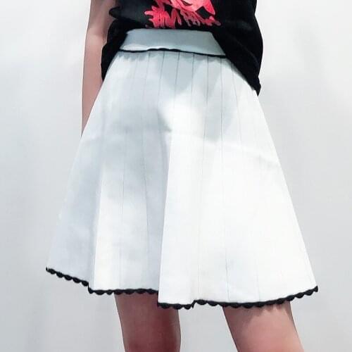 Patads French fashion lace versatile A-line skirt spring and summer knitting college skirt lady j30291e