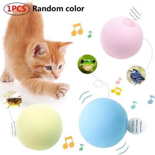 Random Color Cat Toy EVA Wool Two Cat Toys Automatic Sounding Felt Ball Pet Felt Ball