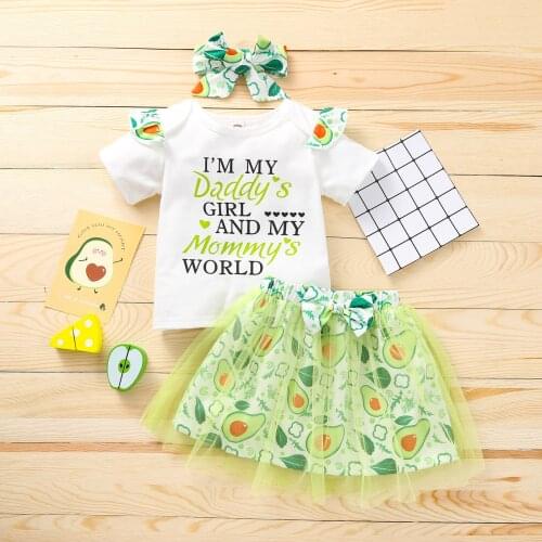 Summer Kids Baby Girl Clothes Sets 3Pcs Cute Ruffle Strapless Crop Tops+ Tulle Skirt Ball Gown + Headband Girl Outfits