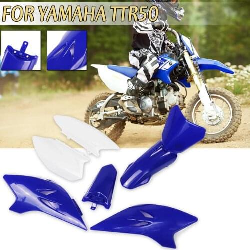 6pcs/set Blue White ABS For Fender Fairing Cover Shell Dirt Bike Kit For Yamaha TTR 50 TTR50 2006-2018