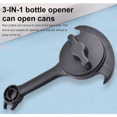3-In-1 Stainless Steel Can Opener Bottle Opener Can O Grip Opener Handheld Manual Beer Opener Kitchen Bar Tool