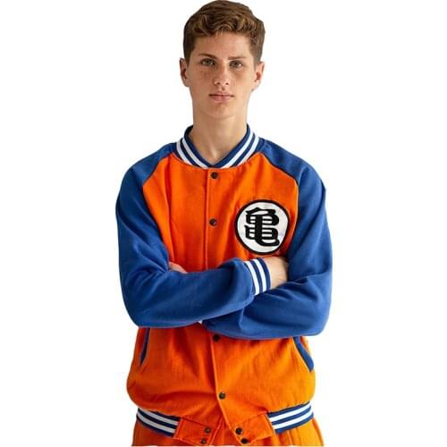 Anime Cosplay Costume Halloween Party Costume Baseball Style Tracksuit Jacket and Trousers Son Goku Design