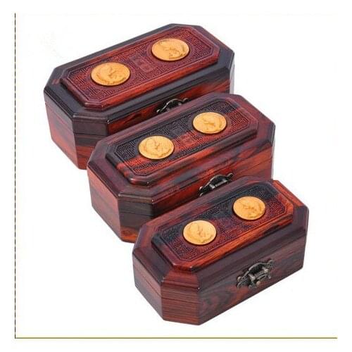 Pisces red wood jewelry box sets of three octagonal mahogany jewelry box storage box upscale wedding gift hdt