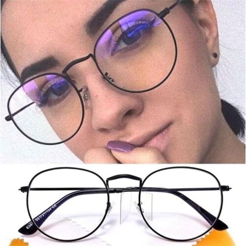 Round Transparent Glasses Clear Lens Retro Fashion Glasses Frame Gold Silver Black Nerd Geek Eyewear Eyeglasses Metal Decorative