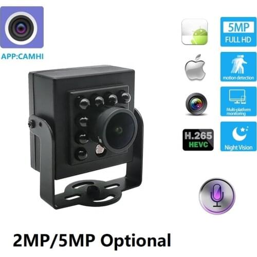 Camhi Mini Security Camera WiFi 1080P/5MP HD Small Size Indoor Monitor 940NM IR Night Vision Audio Video Surveillance SD Card
