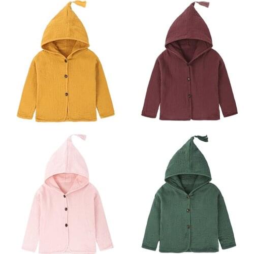 Fashion Tassel Baby Girls Boys Coat 1 2 3 4 Years Kids Solid Hooded Jacket Clothing For Girls Spring Autumn Kids Boy Cotton Coat