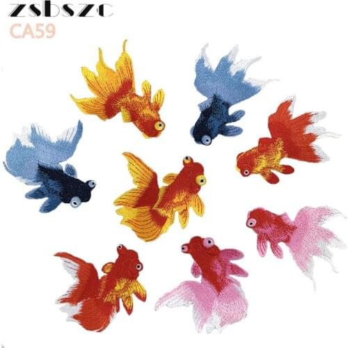 CHICKNIT 4 color Embroidery Goldfish patch Applique Ironing Clothing Supplies clothing accessories CA59