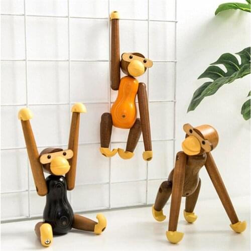Wall Decoration Nordic INS Cute Monkey Wood Creative Ornaments Phone Holder TV Cabinet Home Decor