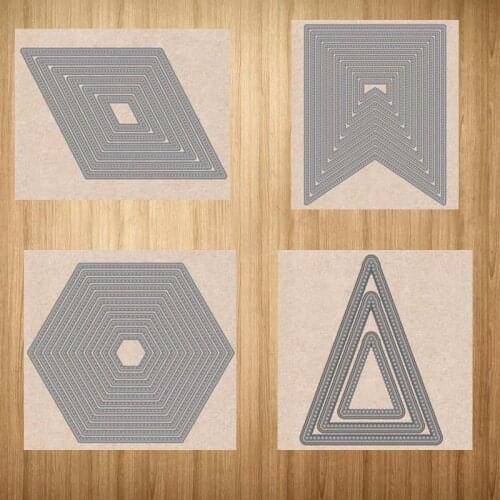 Multiple Rhombuses Hexagons Metal Cutting Dies Craft Cut Die Stencil Scrapbooking Handmade Make Album Model Punch Blade Decor