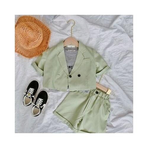 Baby Boys Blazer Suits 2020 Summer Autumn New Childrens Boys Solid Fashion Sets Kids Boys Balzer Jacket+shorts Suits Boys Sets