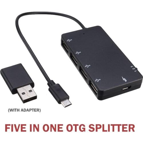 POHIKS 1pc Portable 4 Port Micro USB 2.0 HUB Adapter Multi-functional Power Supply Charging Adapters Cable For Smartphone Tablet