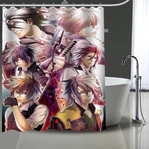 ShunQian Hakuouki Custom Shower Curtain Polyester Fabric Bath Screens Curtains For Bathroom 3D Waterproof Bath Curtain Hook