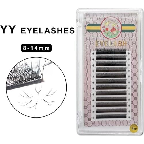 AINIFLY YY Shape Mink Eyelash Black Soft Individual Eyelashes Prefabricated Curling Fan Eyelash False Eyelashes Extension