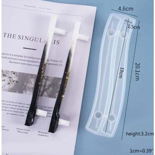 Crystal Epoxy Resin Mold Fruit Plate Bending Handle Casting Silicone Mould DIY Crafts Decoration Making Tool